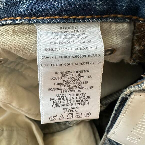 RE/DONE High Rise Relaxed Straight Jeans in in Crafted Indigo Women's Size 26 - Picture 11 of 12